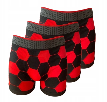 3-Pak Bokserek Męskich Czerwona Piłka LUIGI DI FOCENZA Mikrofibra L/XL