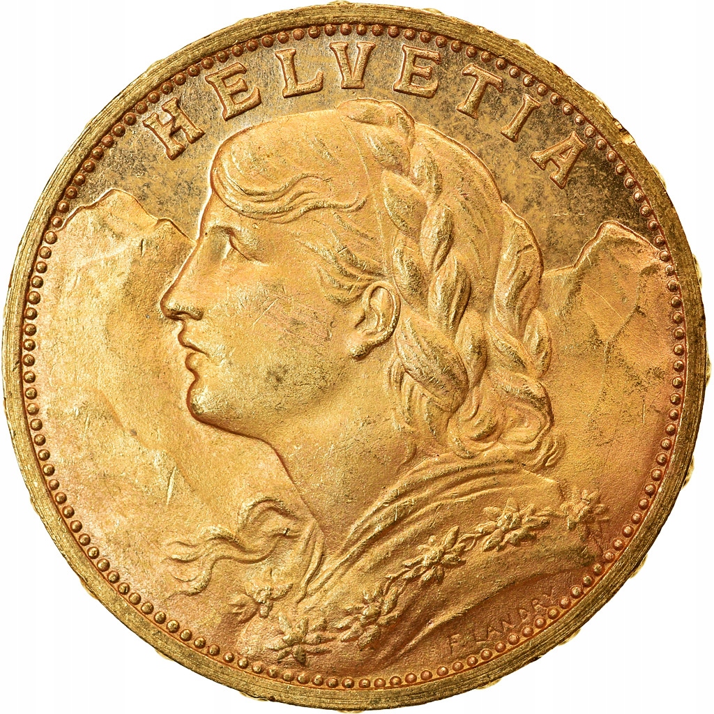 Moneta, Szwajcaria, 20 Francs, 1930, Bern, MS(63),