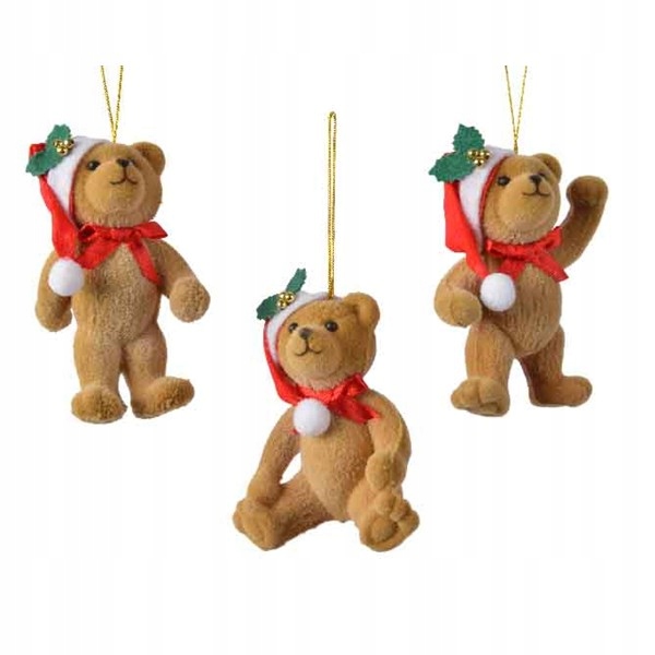 Plastikowe zawieszki misie na choinkę choinkowe