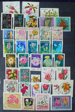 Flora kwiaty - znaczki kasowane - zestaw