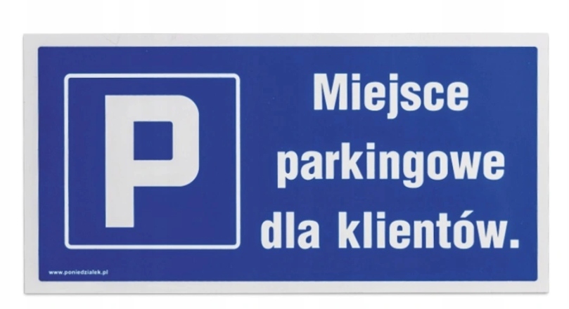 Tablica PVC miejsce parkingowe 150 x 300 mm