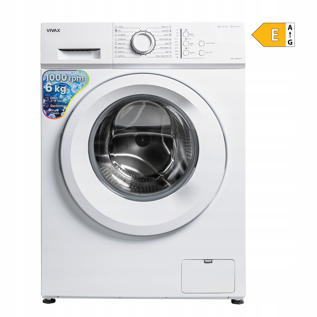 Pralka VIVAX WFL-100616CS 6 kg 1000 obr 15 min program Hurtownia