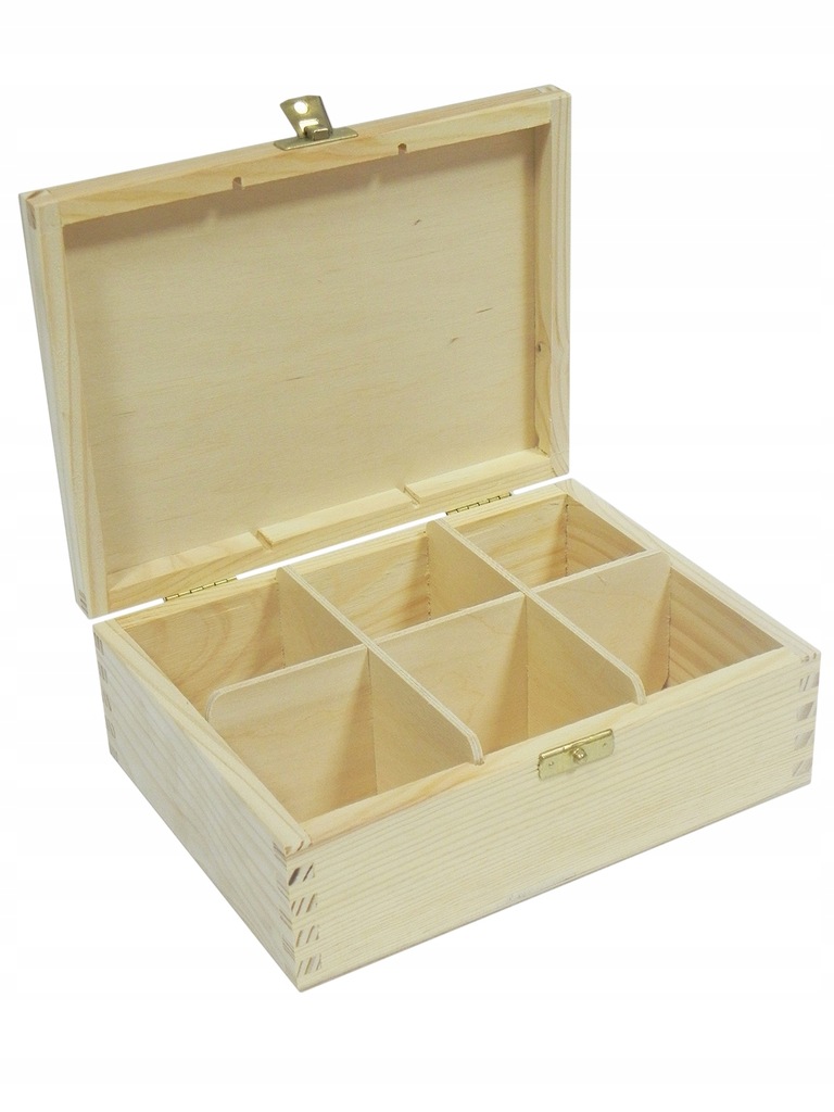 Pudełko Drewniane Na Herbaty 6 Ozdobne Dekoracyjne