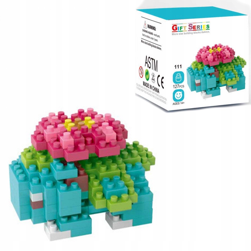 Słodkie POKEMON Venusaur KLOCKI 3D FIGURK 111 toy 12740543612