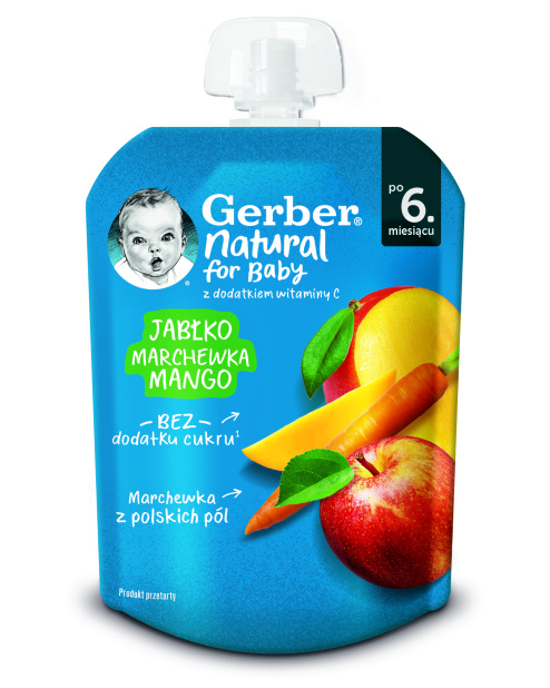 Gerber Deserek w tubce jabłko marchew mango po 6 miesiącu 80g