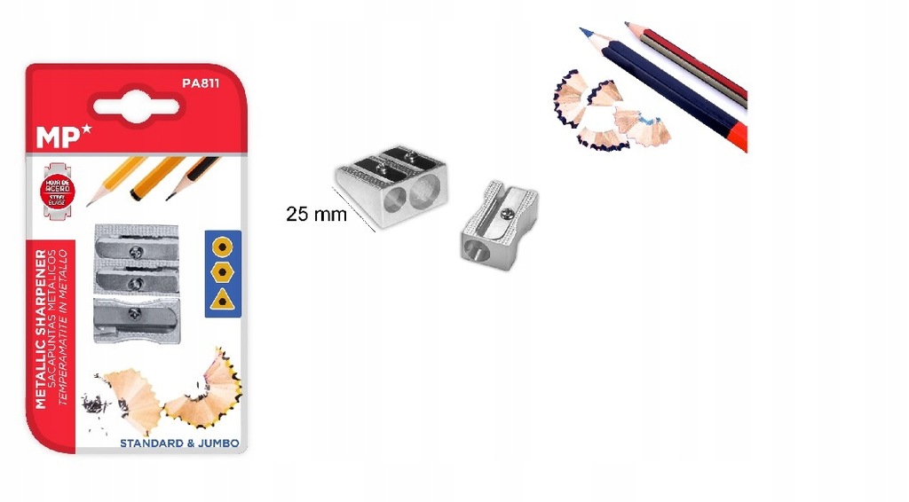 Metalowa temperówka pojedyncza i podwójna MP, 2 szt.