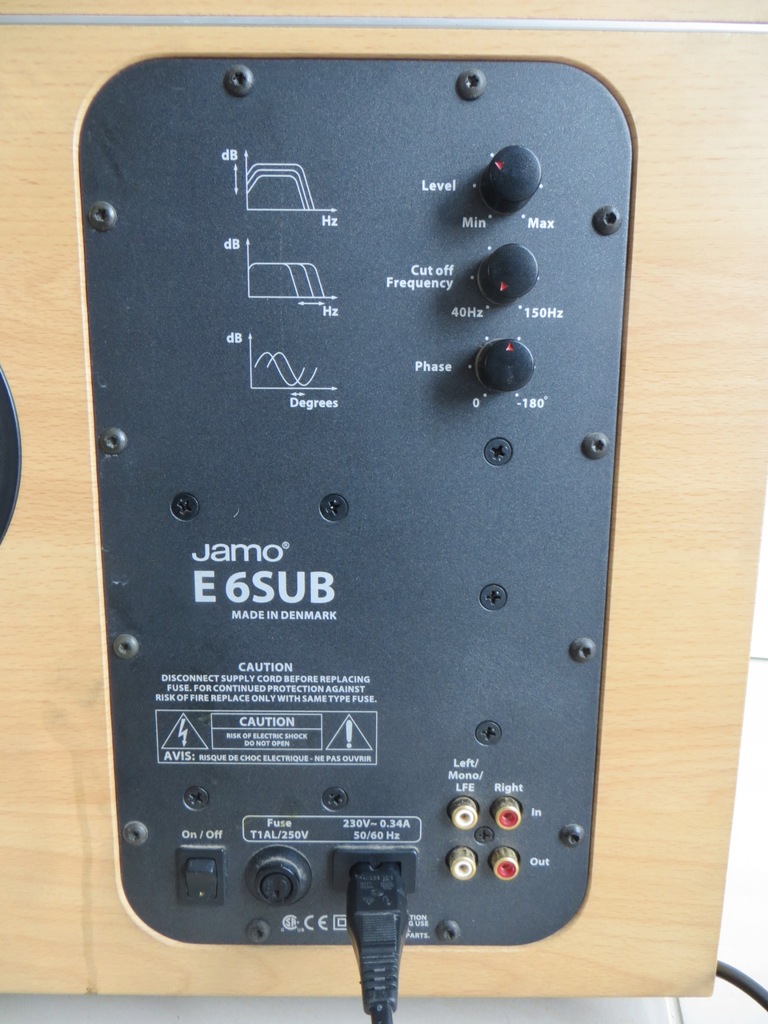 POTĘŻNY subwoofer JAMO E6 SUB okazja ZDJĘCIA kabel 8552580999