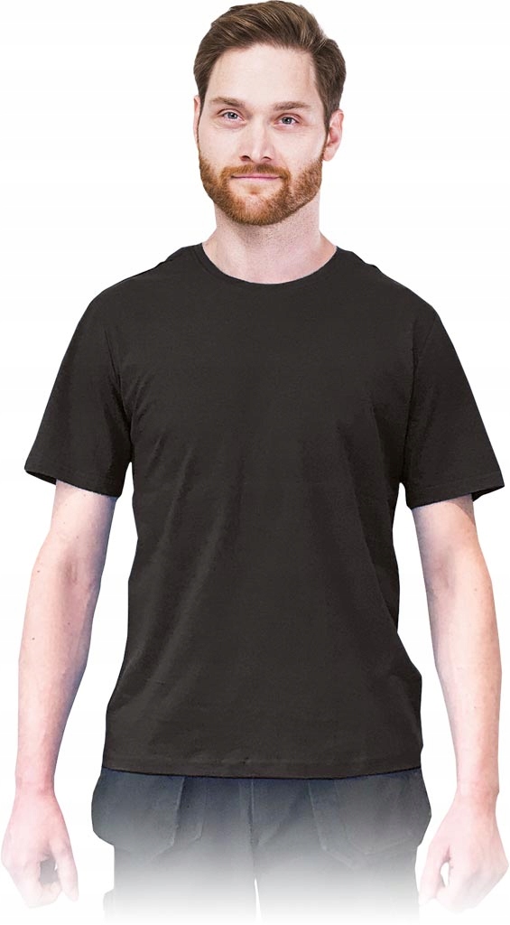 REIS T-shirt męski o standardowym kroju TSR-REGU 100% bawełna, czarny,r.8XL