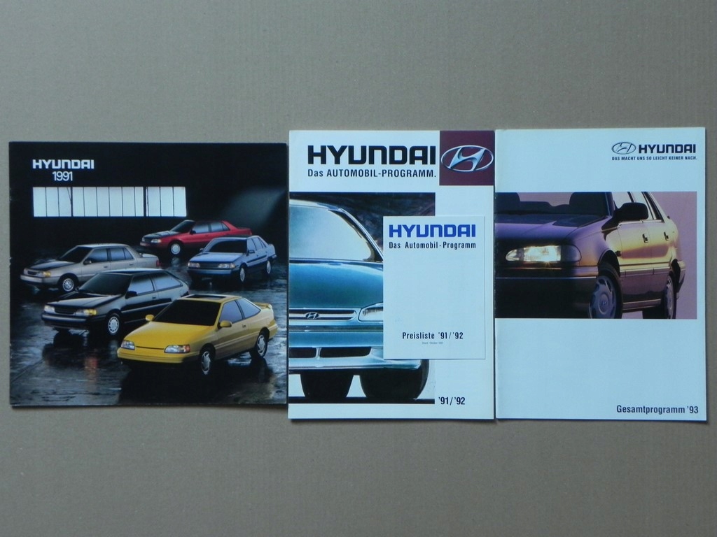 HYUNDAI - ZESTAW PROSPEKTÓW - 1991 / 1993 r