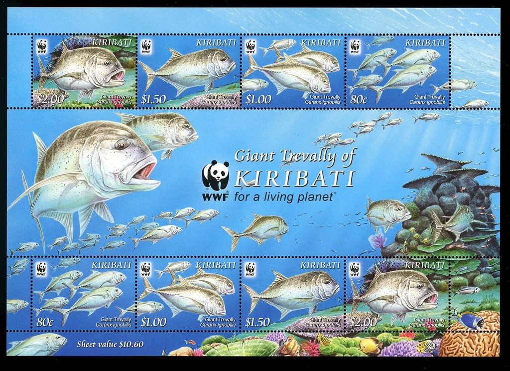 Kiribati** Mi. 1116-19 Ryby WWF 16€