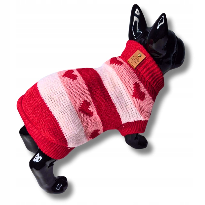 SWETEREK dla psa ubranko sweter z golfem HEART rozm L