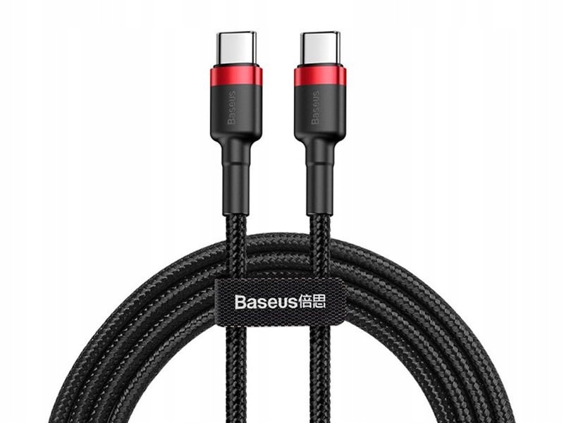 Baseus Kabel Cafule 2x USB-C QC 3A 1m PD red black