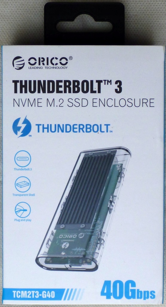 ORICO Thunderbolt 3, obudowa dysku NVMe 40Gbps