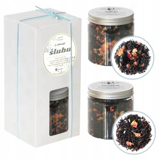 Zestaw herbat MIŁOŚĆ I SZCZĘŚCIE na wesele ślub prezent dla nowożeńców