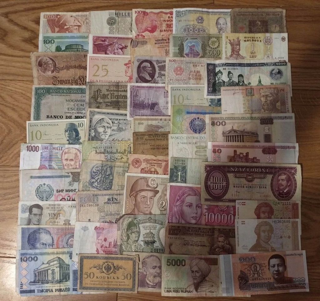 ZESTAW BANKNOTÓW ŚWIATA - 100 SZTUK