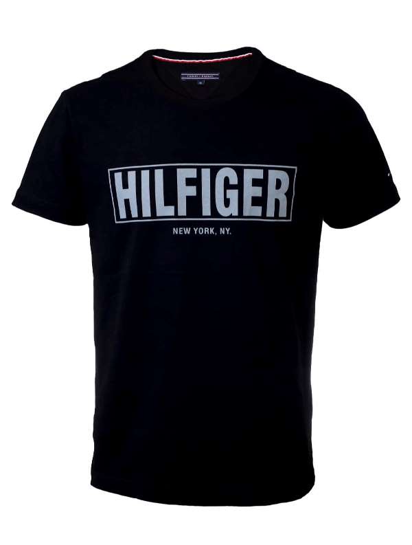 T-SHIRT MĘSKI TOMMY HILFIGER duże logo czarny r.M