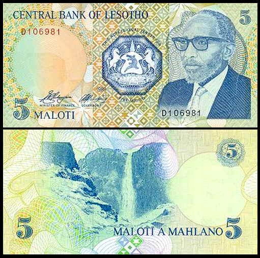 LESOTHO, 5 MALOTI 1989 Pick 10a