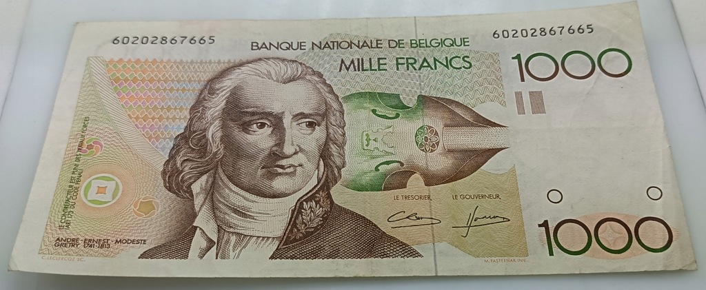 Banknot 1000 franków, Belgia
