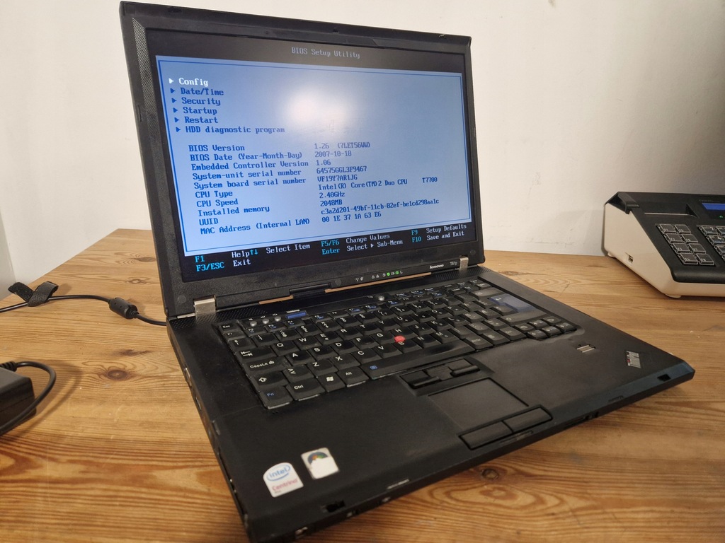 Laptop Lenovo ThinkPad T61p 15,4 " Intel Core 2 Duo 2 GB / 0 GB czarny