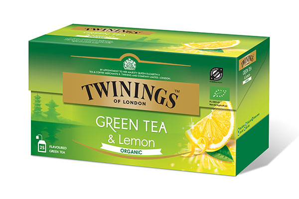 TWININGS Green Tea & LEMON ORGANIC x25 kopert