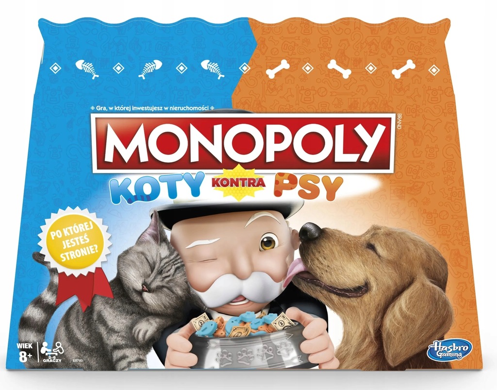 Gra MONOPOLY Koty Kontra Psy Polska Wersja Hasbro