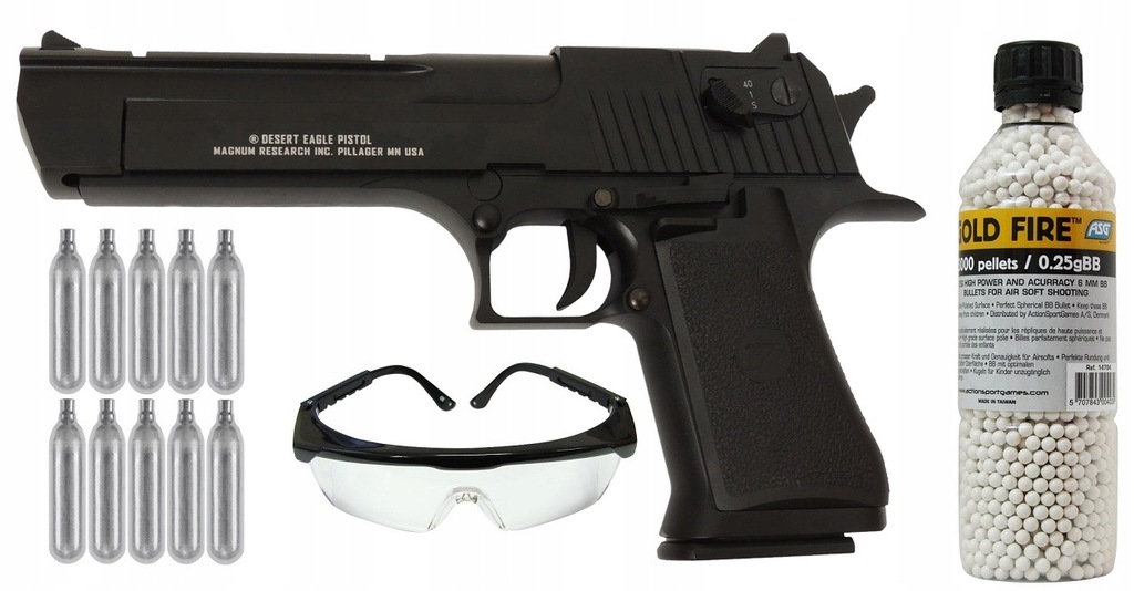 Pistolet ASG CO2 Desert Eagle .50AE ZESTAW KULKI
