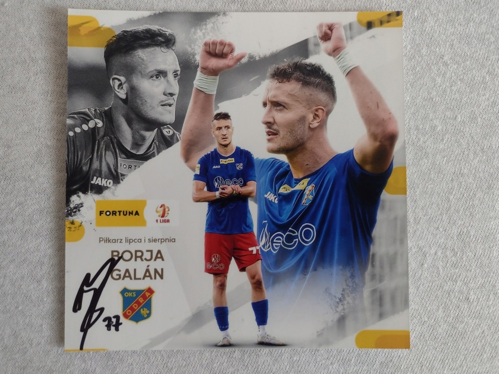 Zdjęcie 13x13 autograf Odra Opole Borja Galan 2023/24