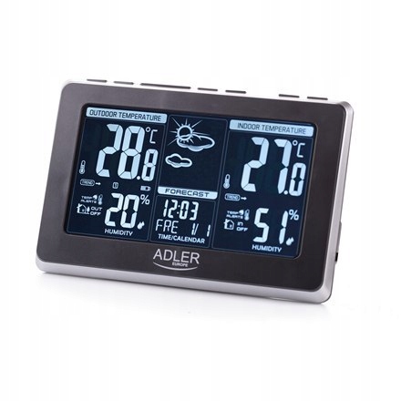 Adler Weather station AD 1175 Black, White Digital