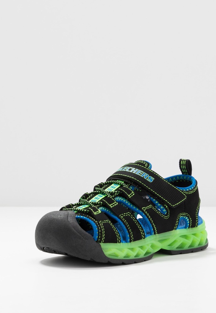 10O#D10*SKECHERS SANDAŁY CHŁOPIĘCE CZARNE 30 K01