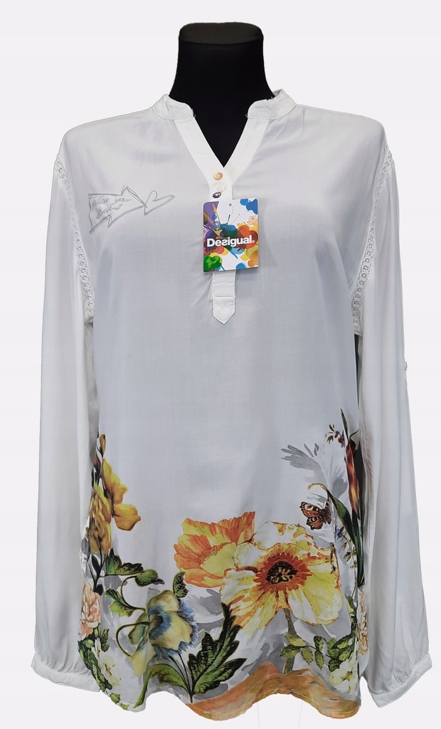 Bluzka koszula w kwiaty DESIGUAL wiskoza XL