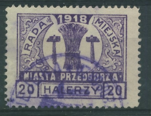 Poczta Mista Przedborza 20 halerzy - 1918