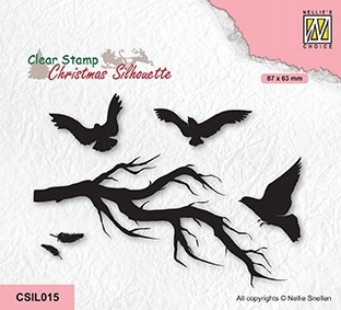 Stempel Nellie's Choice CSIL015 Branch with birds
