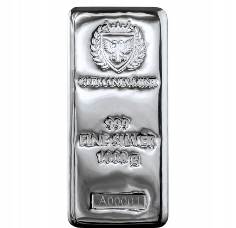 SZTABKA SREBRA 1000g GERMANIA MINT SREBRO 999