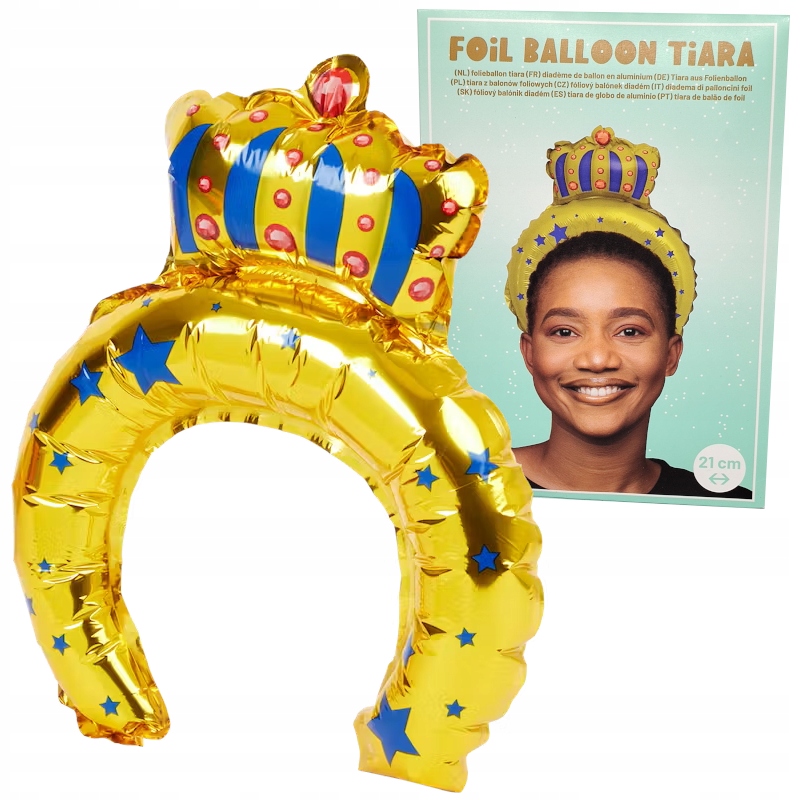 Balon foliowy Diadem Korona Tiara dmuchana z balona balonu 21cm ..220