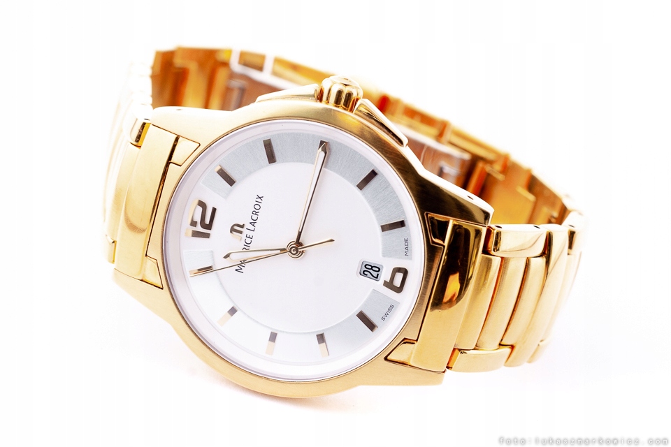 MAURICE LACROIX MIROS QUARTZ GOLD PVD MI1056 /BOX