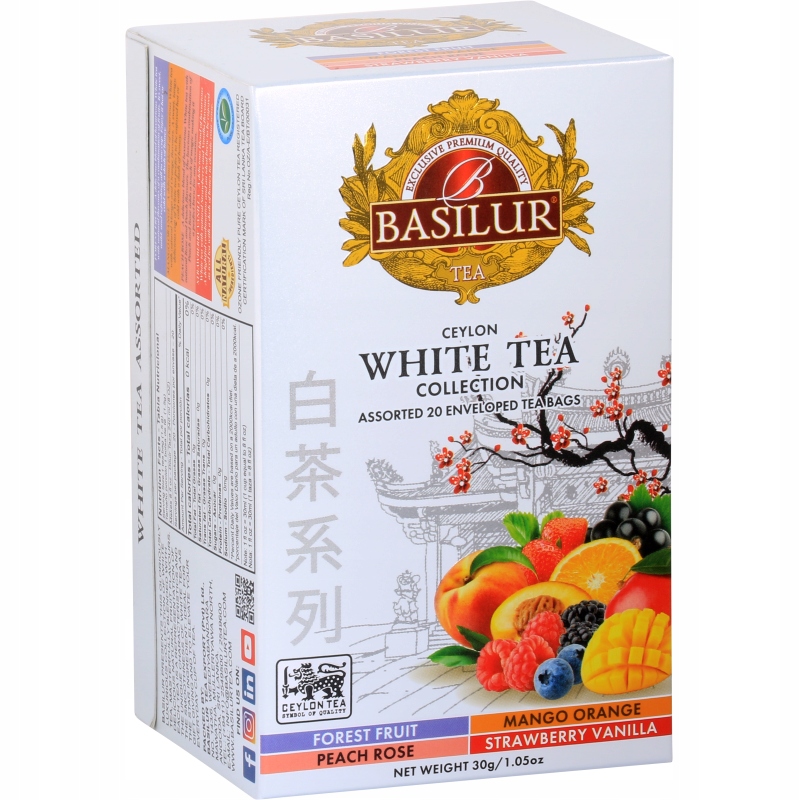 Zestaw herbata BASILUR WHITE TEA saszetki 20x1,5g