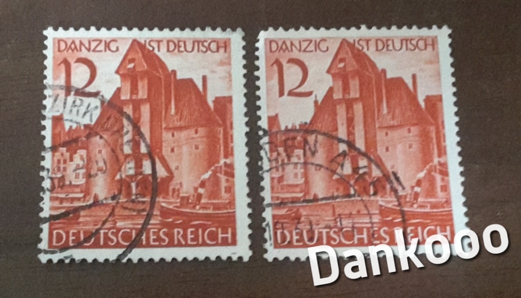 Deutsches Reich zestaw znaczków nr 5 Gdańsk