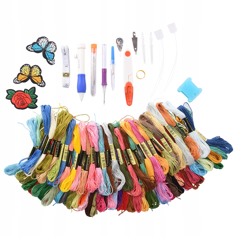 100 kolorów nici DIY zestaw do haftowania igła do