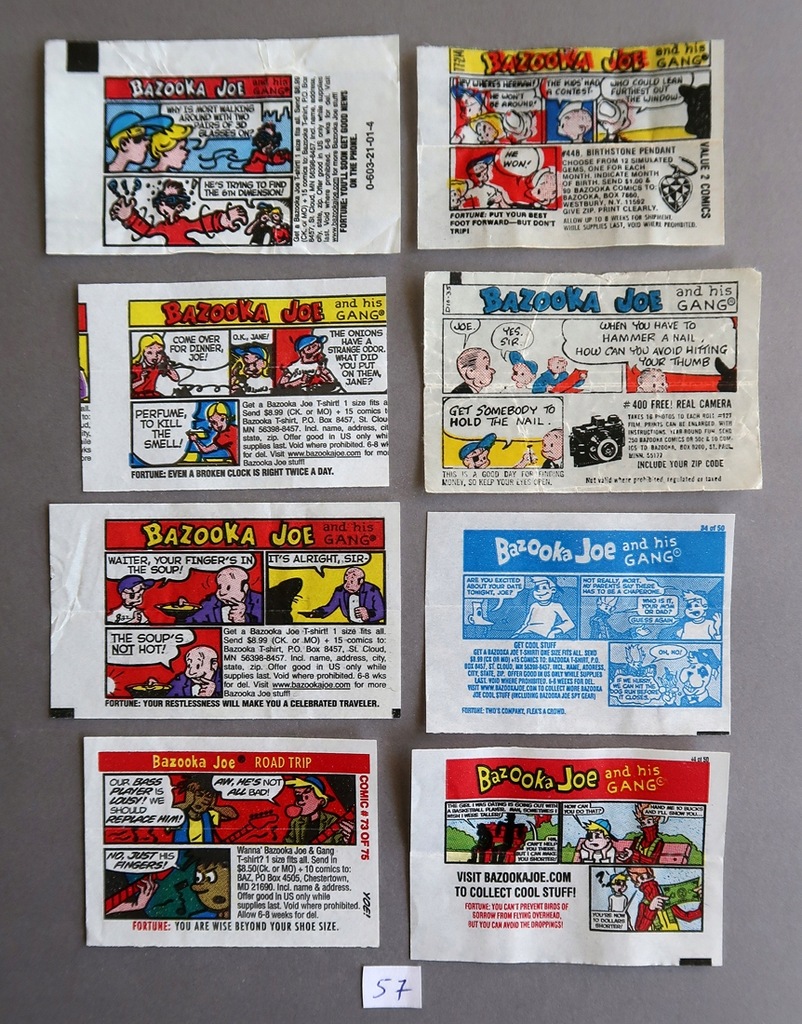 BZ57 - OBRAZKI KOMIKSOWE Z GUM BAZOOKA JOE - USA