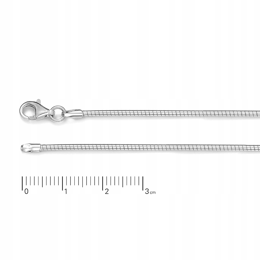 Łańcuszek srebrny struna sztywna błysk 1,5mm50cm