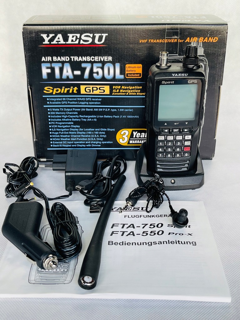 Radio lotnicze Yaesu FTA750L z GPS ILS VOR 12665014919 oficjalne