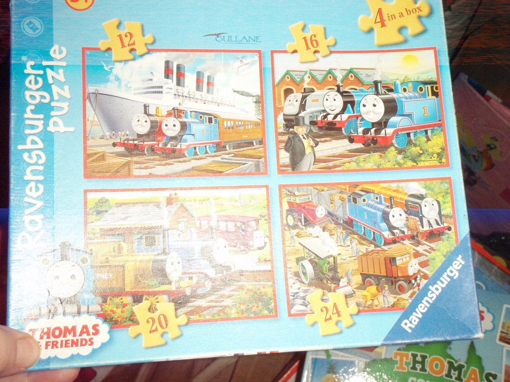 Tomek i Przyjaciele puzzle 4 układanki po 12, 16, 20 i 24 el + książka