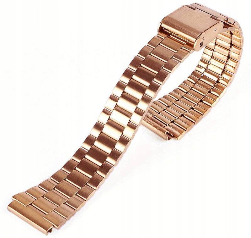 STALOWA BRANSOLETKA DO ZEGARKA CASIO A158 A168 AQ-230 18 mm RÓŻOWE ZŁOTO