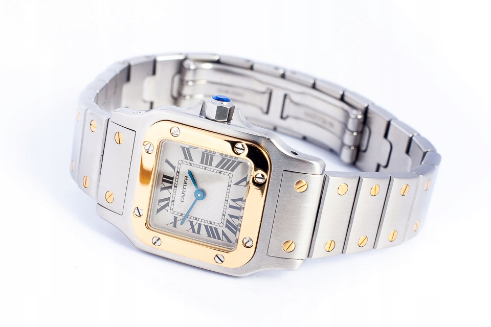 CARTIER SANTOS LADY'S 1567 SS/18K QUARTZ 24MM/KPL.