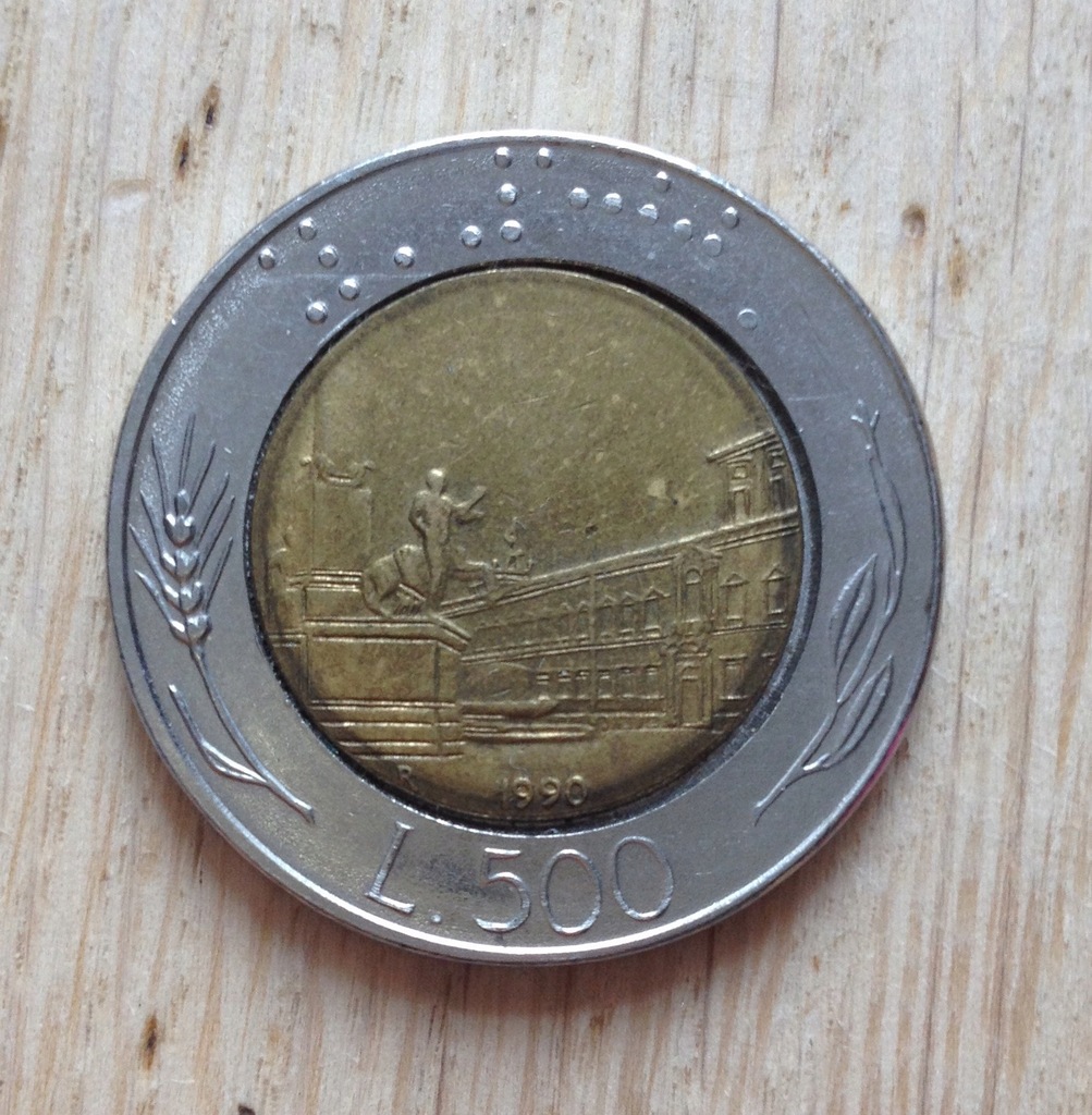 Moneta 500 lirów - 1990