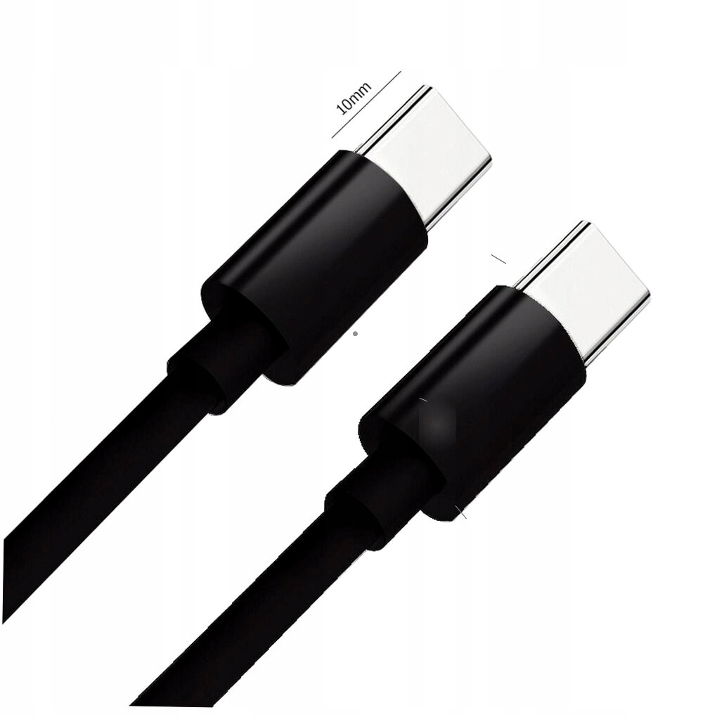 Kabel USB typ C - USB typ C 1 m Power Delivery PD 60W 3A DŁUGI WTYK 10mm