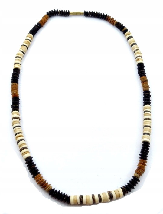 S9 Drewniany długi naszyjnik korale z drewna wężyk