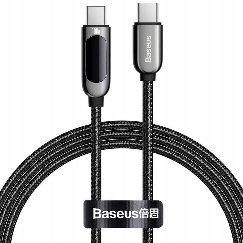 KABEL BASEUS DISPLAY USB-C/USB-C 100W PD 1M BLACK/CZARNY