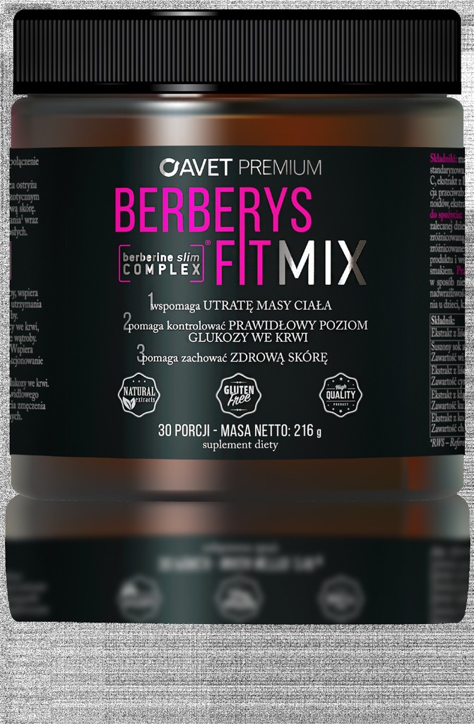 Suplement diety AVET PHARMA Berberys Fit Mix proszek 216 g
