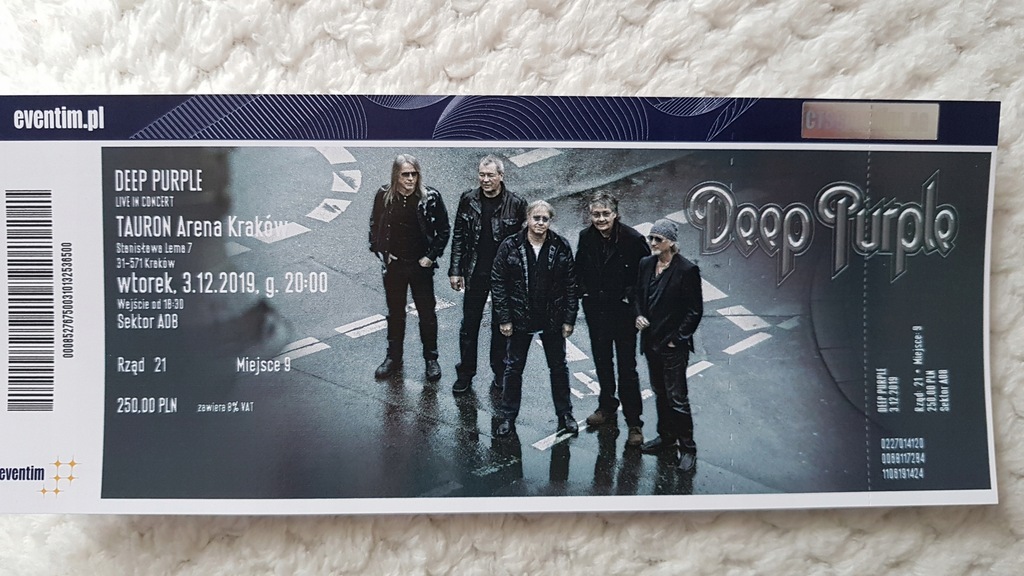 Bilety na Deep Purple, Kraków 3.12.2019